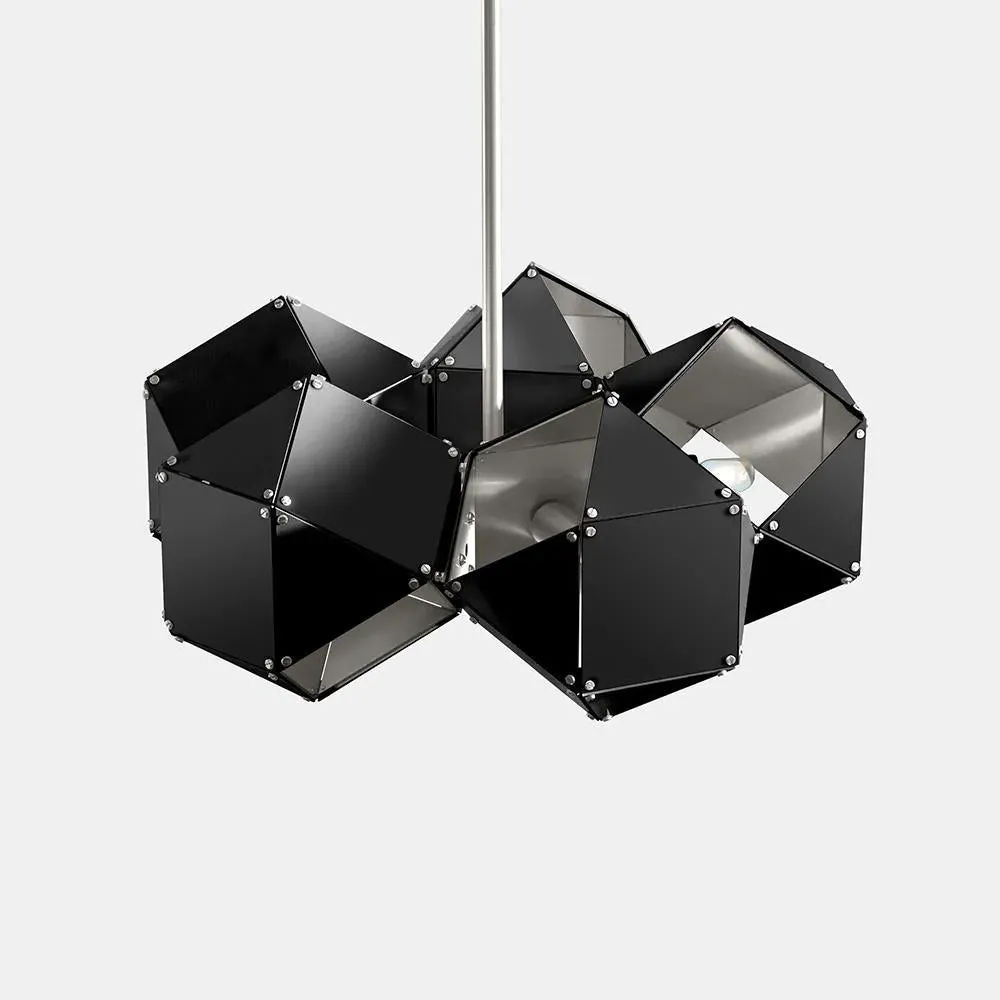 Welles 5-Spoke Pendant Light - Black, Matt White