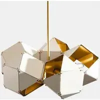 Welles 5-Spoke Pendant Light - White, Satin Nickel