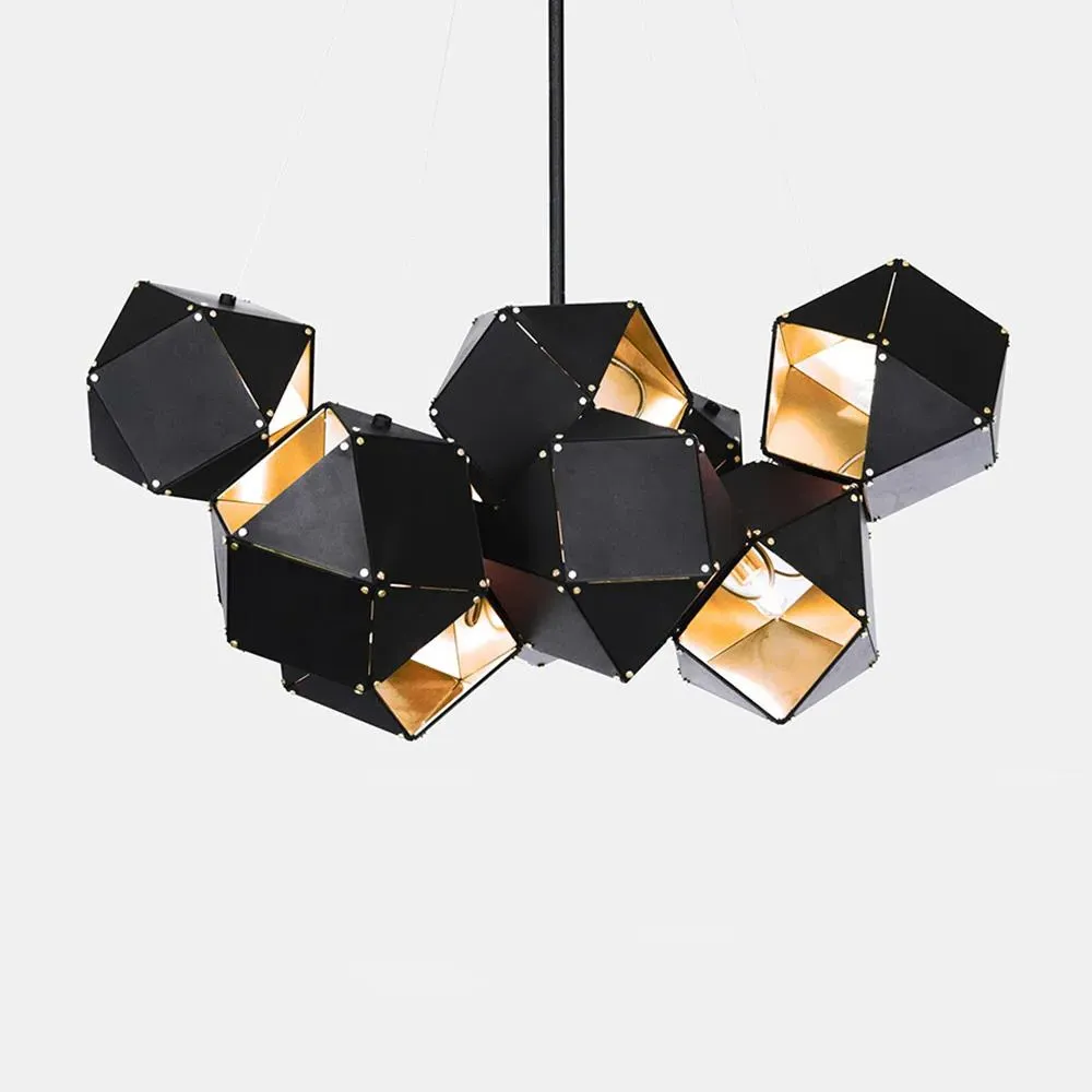 Welles Central Chandelier - White, Satin Copper