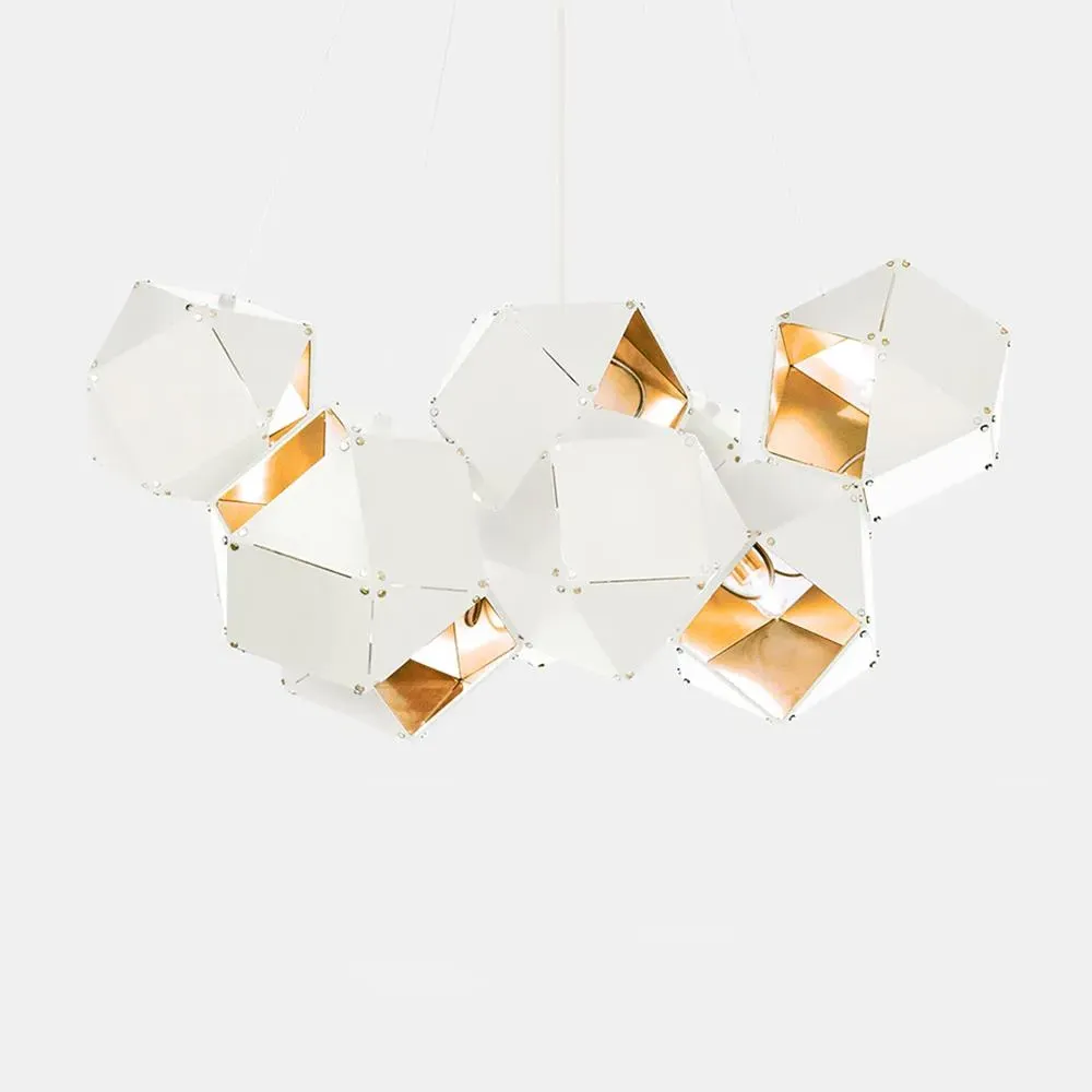 Welles Central Chandelier - White, Satin Nickel