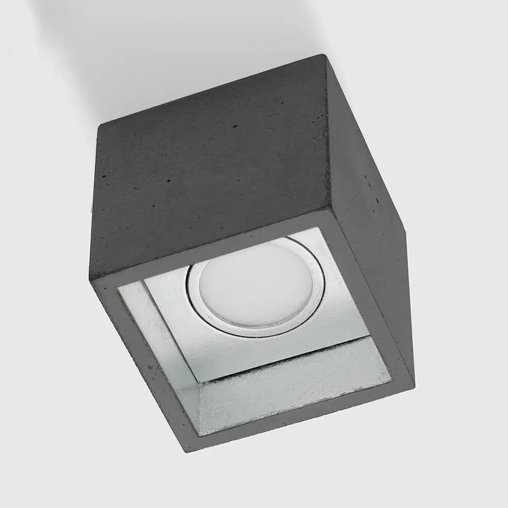 Box Ceiling Light - Dark Grey, Concrete