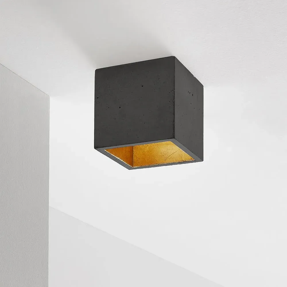 Box Ceiling Light - Dark Grey, Concrete