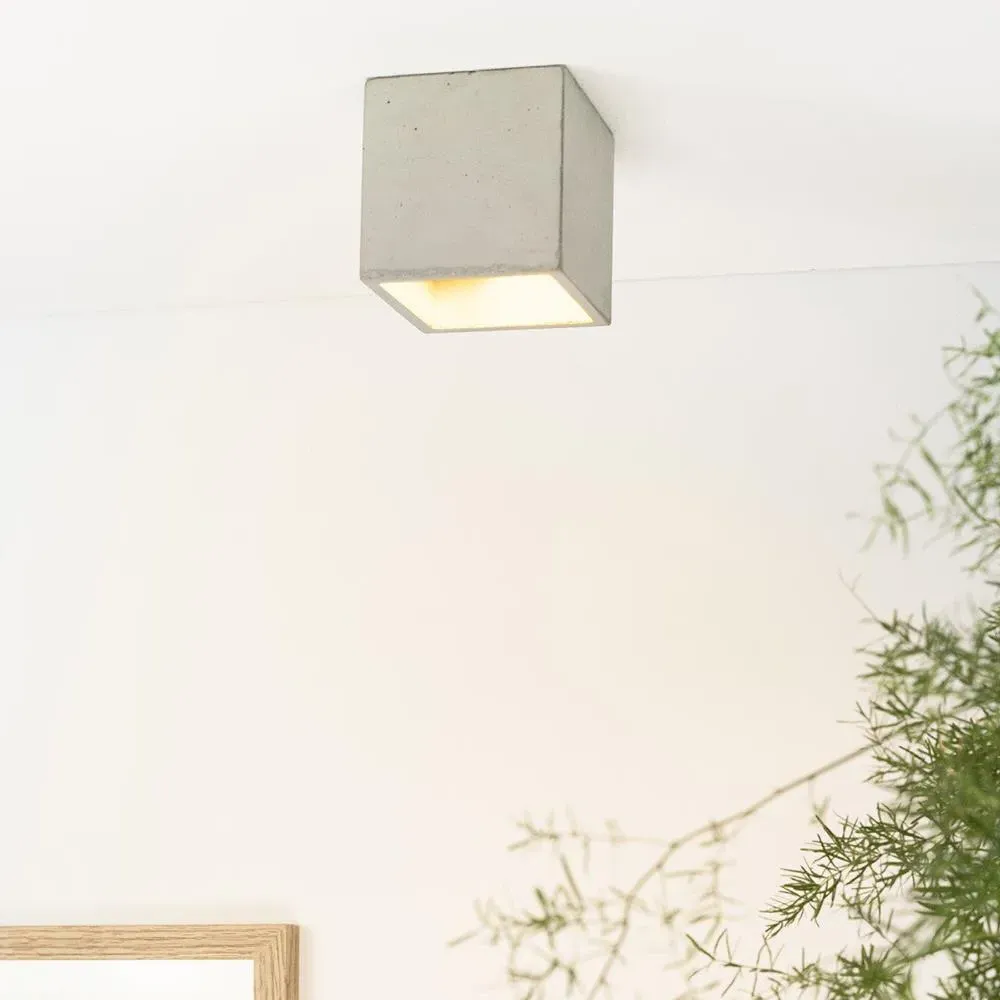 Box Ceiling Light - Light Grey, Concrete