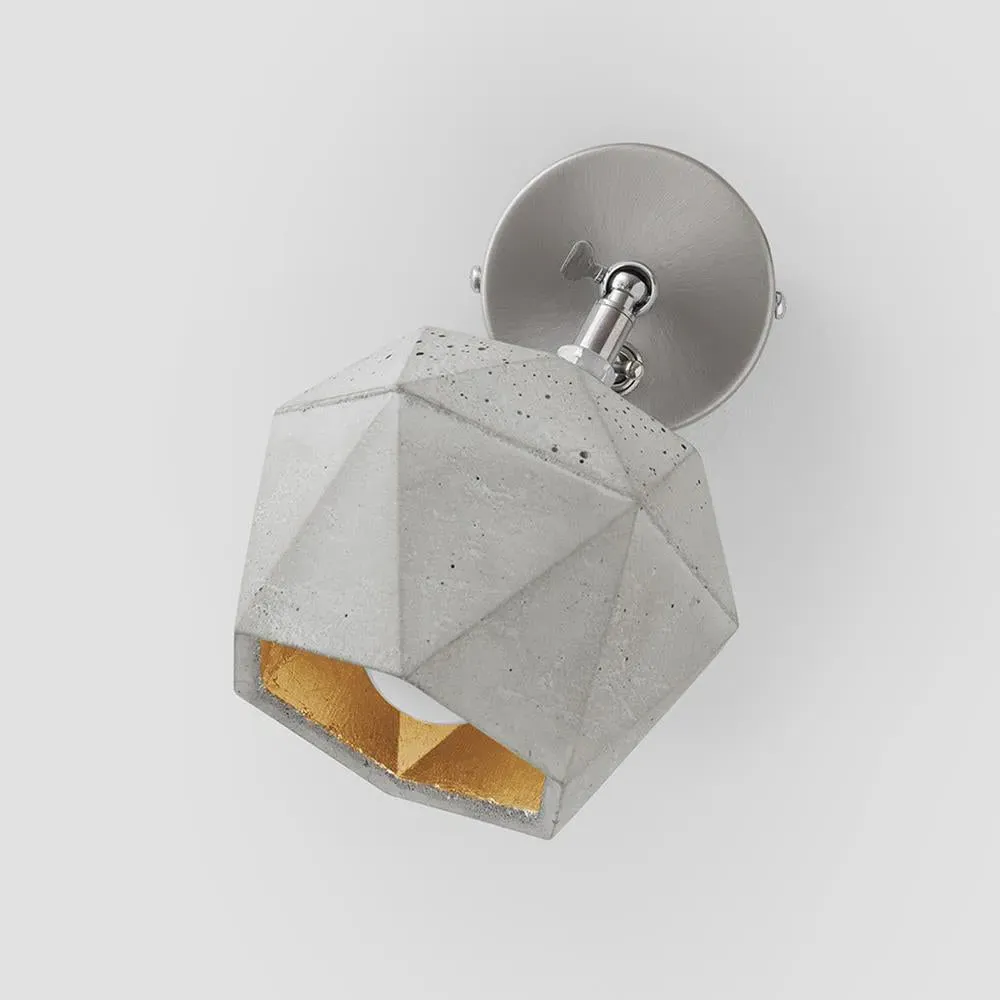 Bud Wall Light with Gold Interior - Light Grey