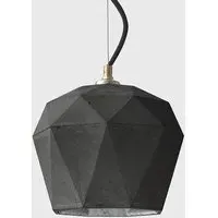 Concrete Bud Large Pendant Light - Dark Grey, Silver Interior