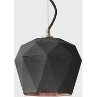 Concrete Bud Small Pendant Light - Dark Grey, Copper Interior