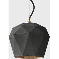 Concrete Bud Small Pendant Light - Dark Grey, Gold Interior