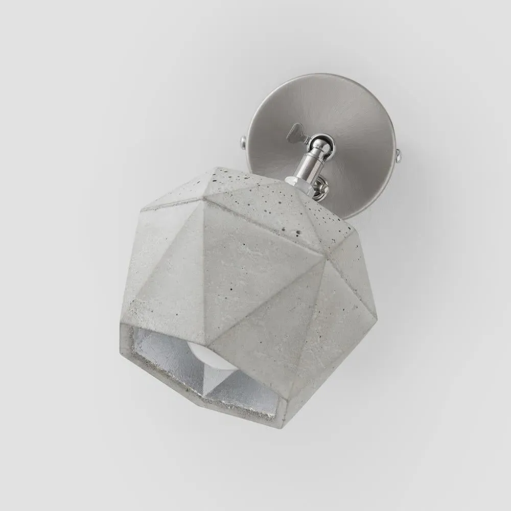 Concrete Bud Wall Light - Light Grey, Silver