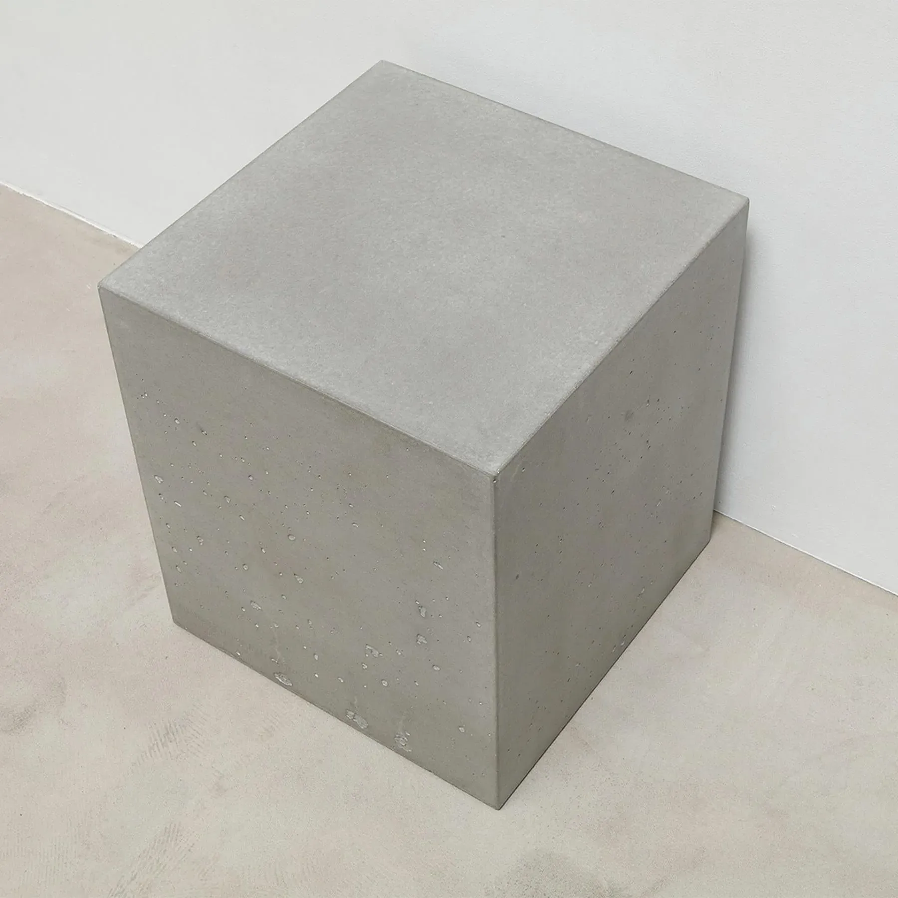 Concrete Stool with Glides - Grey, Solid Concrete