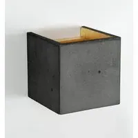 Cubic Wall Light Up Down - Dark Grey, Concrete