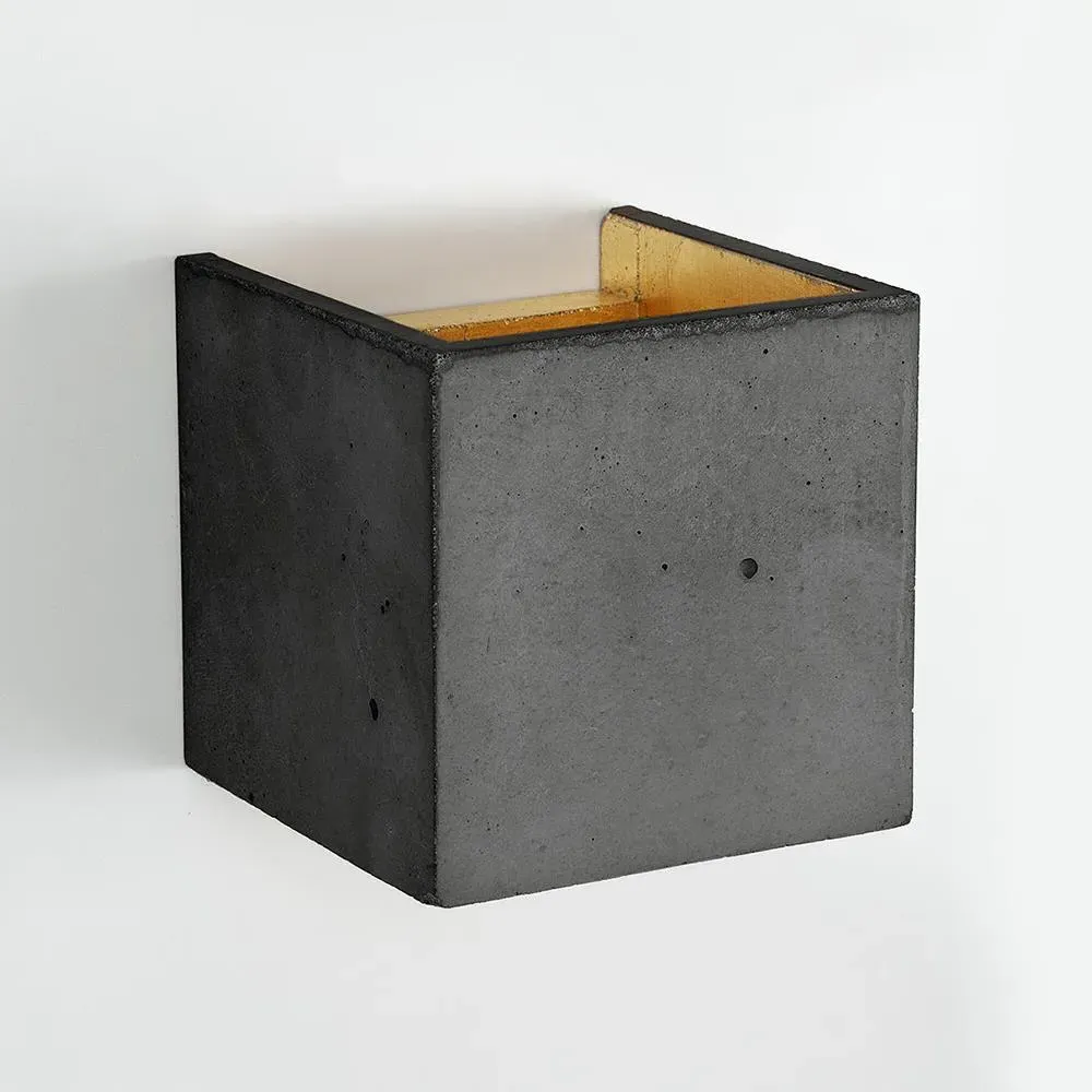 Cubic Wall Light Up Down - Dark Grey, Concrete image
