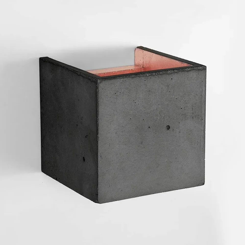 Cubic Wall Light Up Down - Light Grey, Concrete