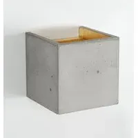 Cubic Wall Light Up Down - Light Grey, Concrete