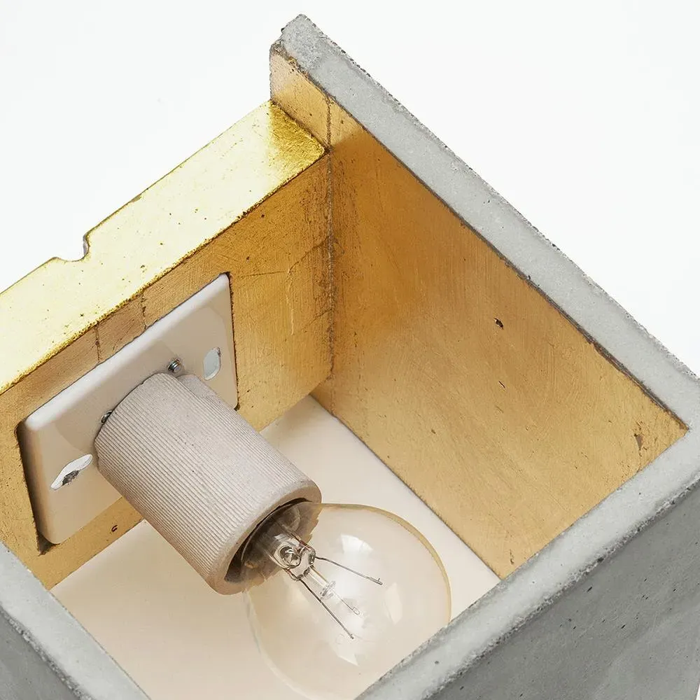 Cubic Wall Light Up Down - Light Grey, Concrete
