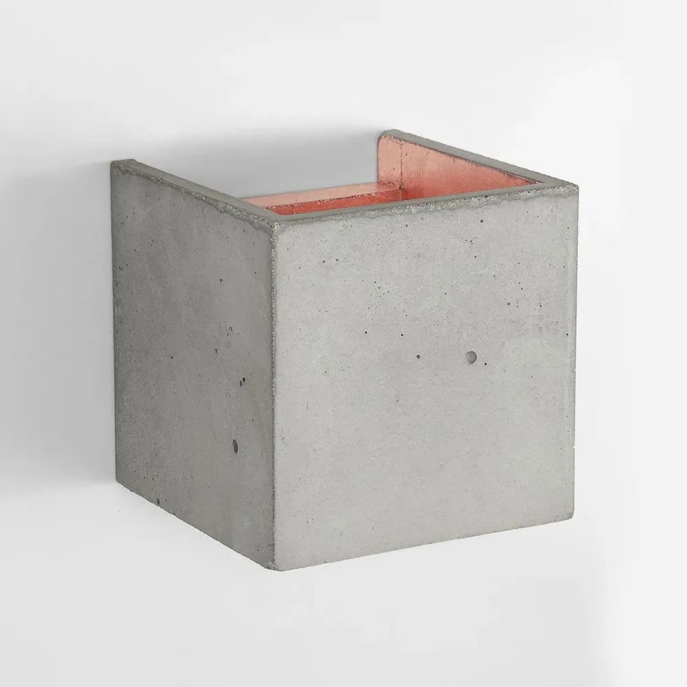 Cubic Wall Light Up Down - Light Grey, Concrete