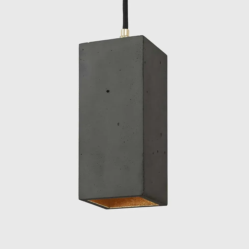 Rectangular Pendant Light - Dark Grey, Concrete