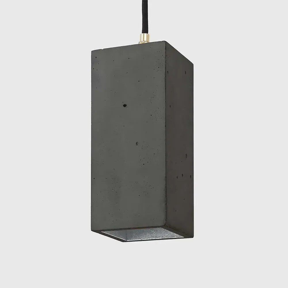 Rectangular Pendant Light - Dark Grey, Concrete