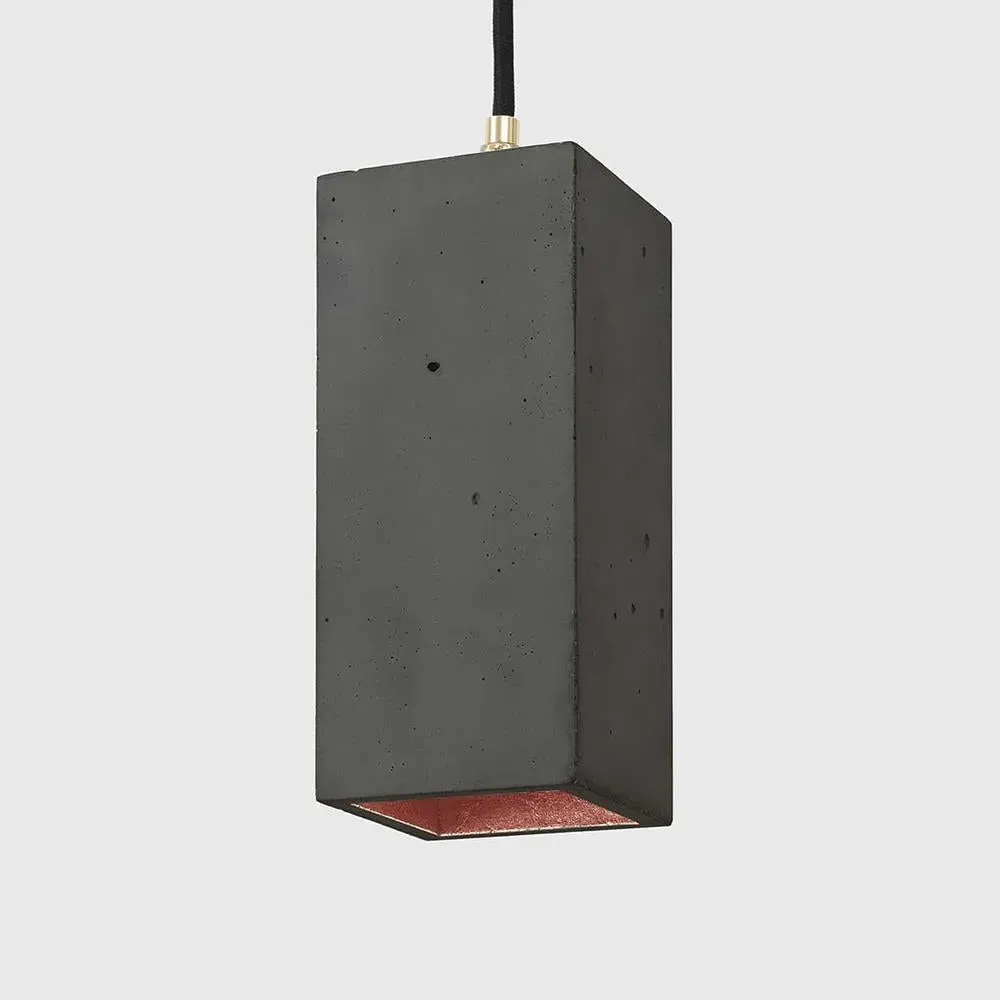 Rectangular Pendant Light - Dark Grey, Concrete