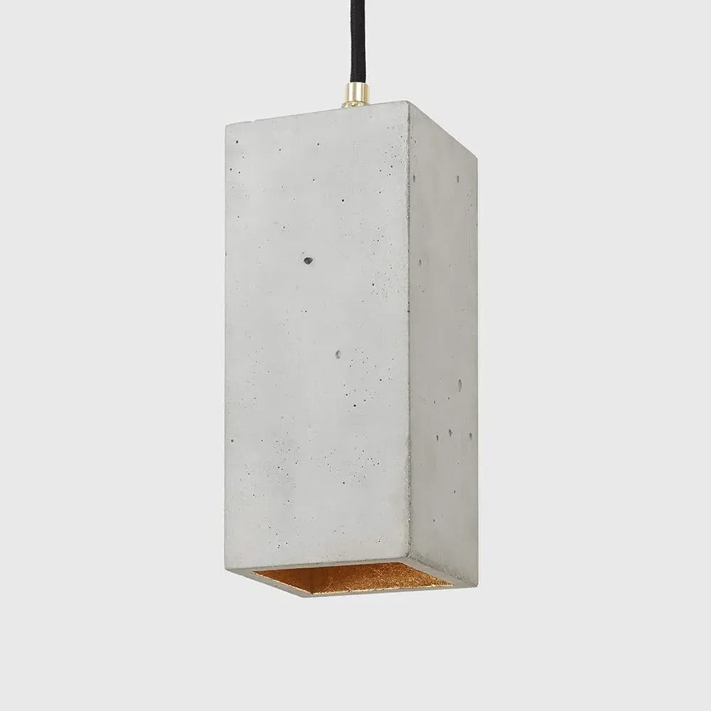 Rectangular Pendant Light - Grey, Concrete