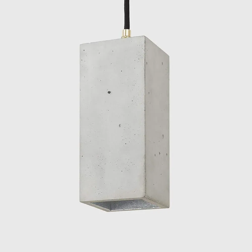 Rectangular Pendant Light - Grey, Concrete