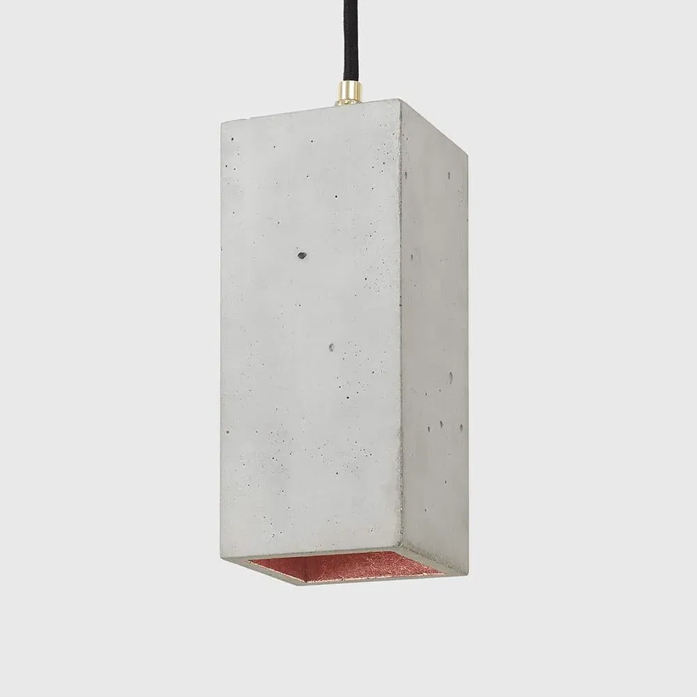 Rectangular Pendant Light - Grey, Concrete image