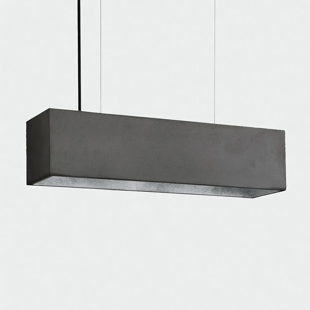 Rectangular Pendant Light - Grey, Concrete/Gold