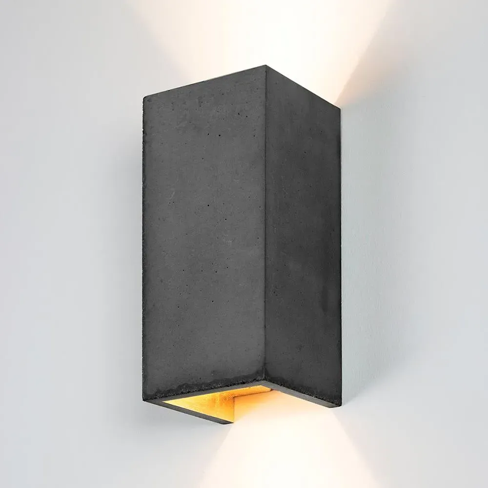 Rectangular Up/Down Wall Light - Dark Grey, Concrete image