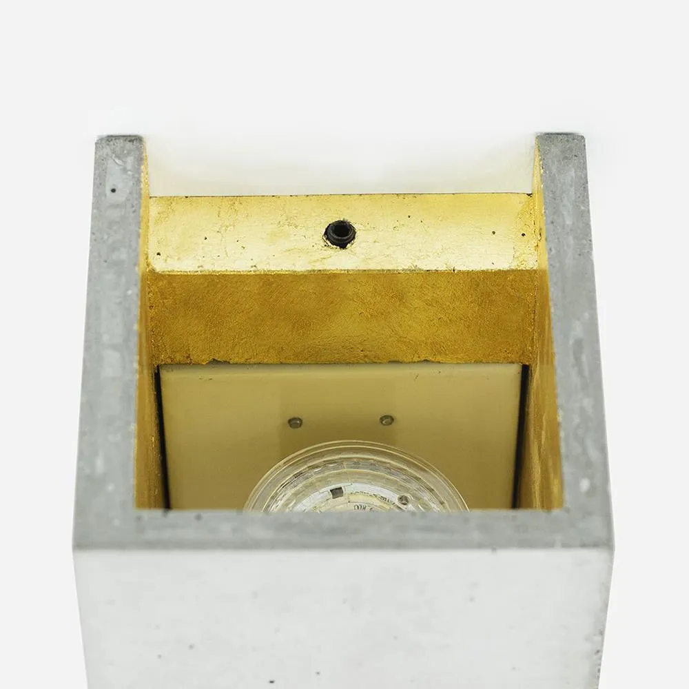 Rectangular Up/Down Wall Light - Light Grey, Concrete