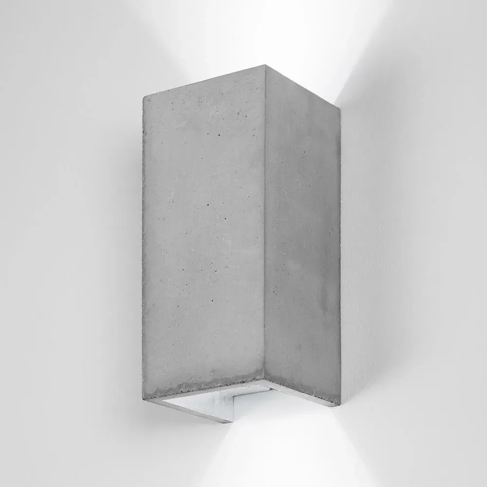 Rectangular Up/Down Wall Light - Light Grey, Concrete