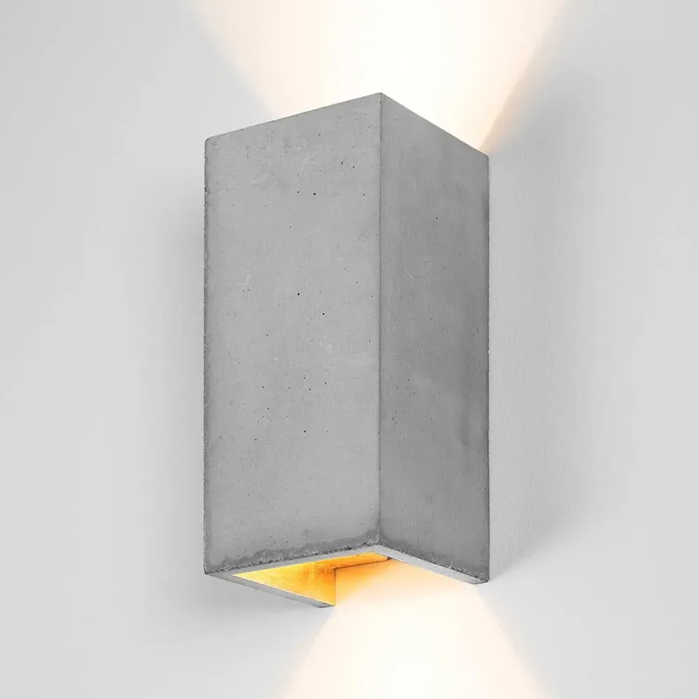 Rectangular Up/Down Wall Light - Light Grey, Concrete