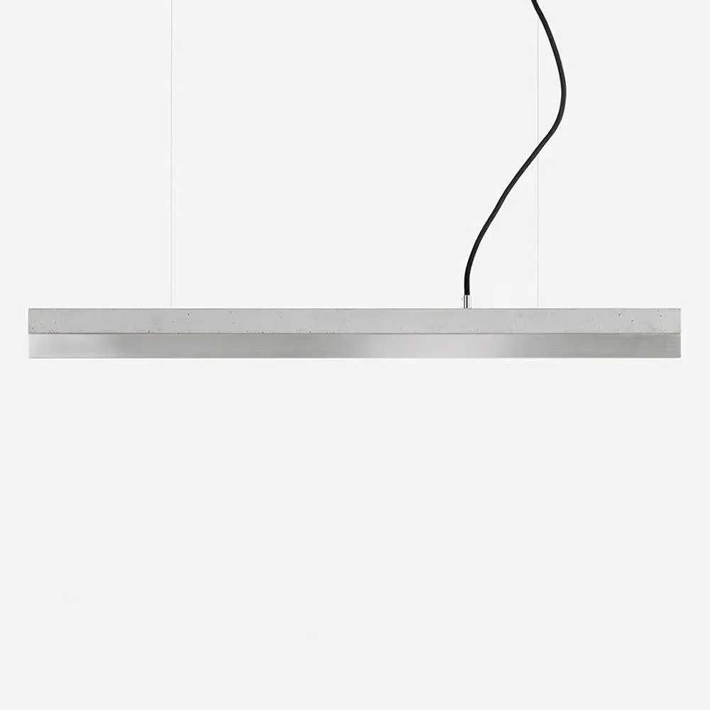 Small Linear Pendant Light - Dark Grey, Concrete