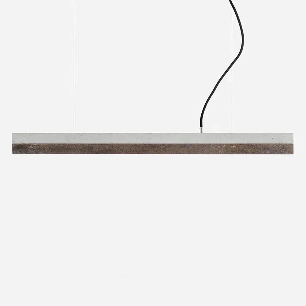 Small Linear Pendant Light - Light Grey, Concrete