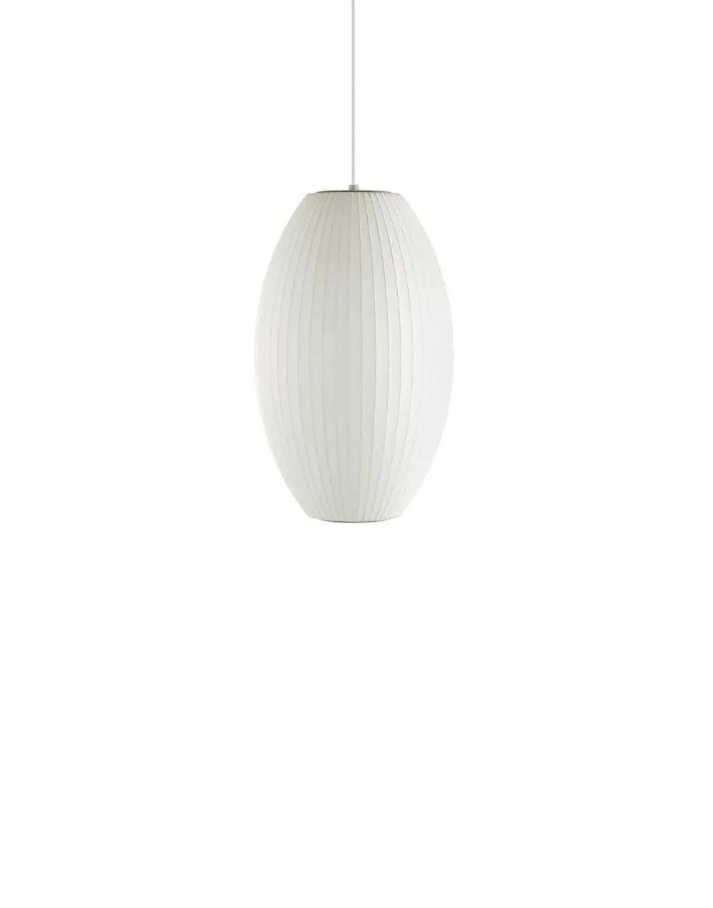 Large Cigar Pendant Light - White, Steel
