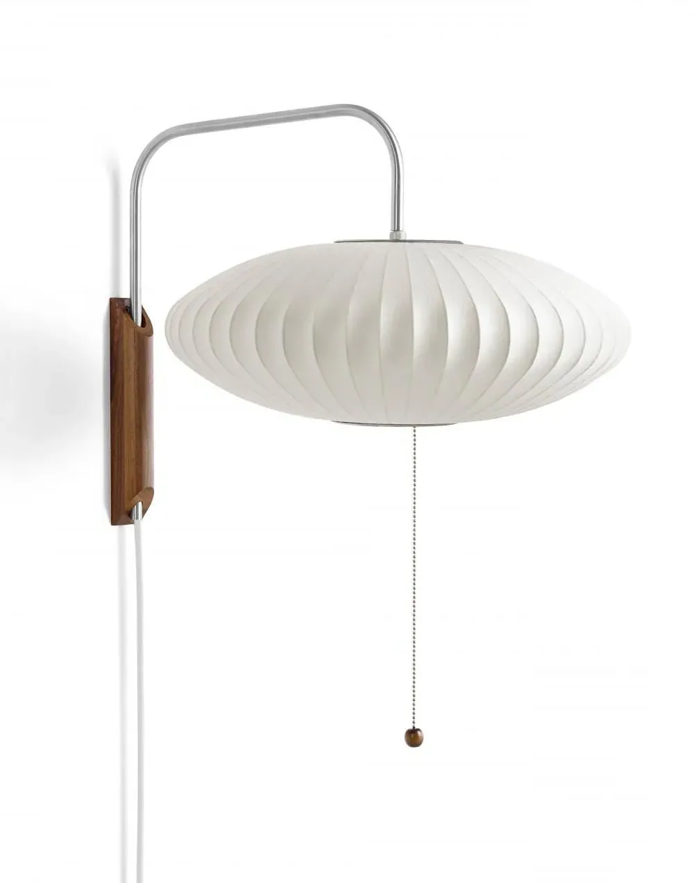 Saucer Wall Light with Adjustable Arm - Walnut