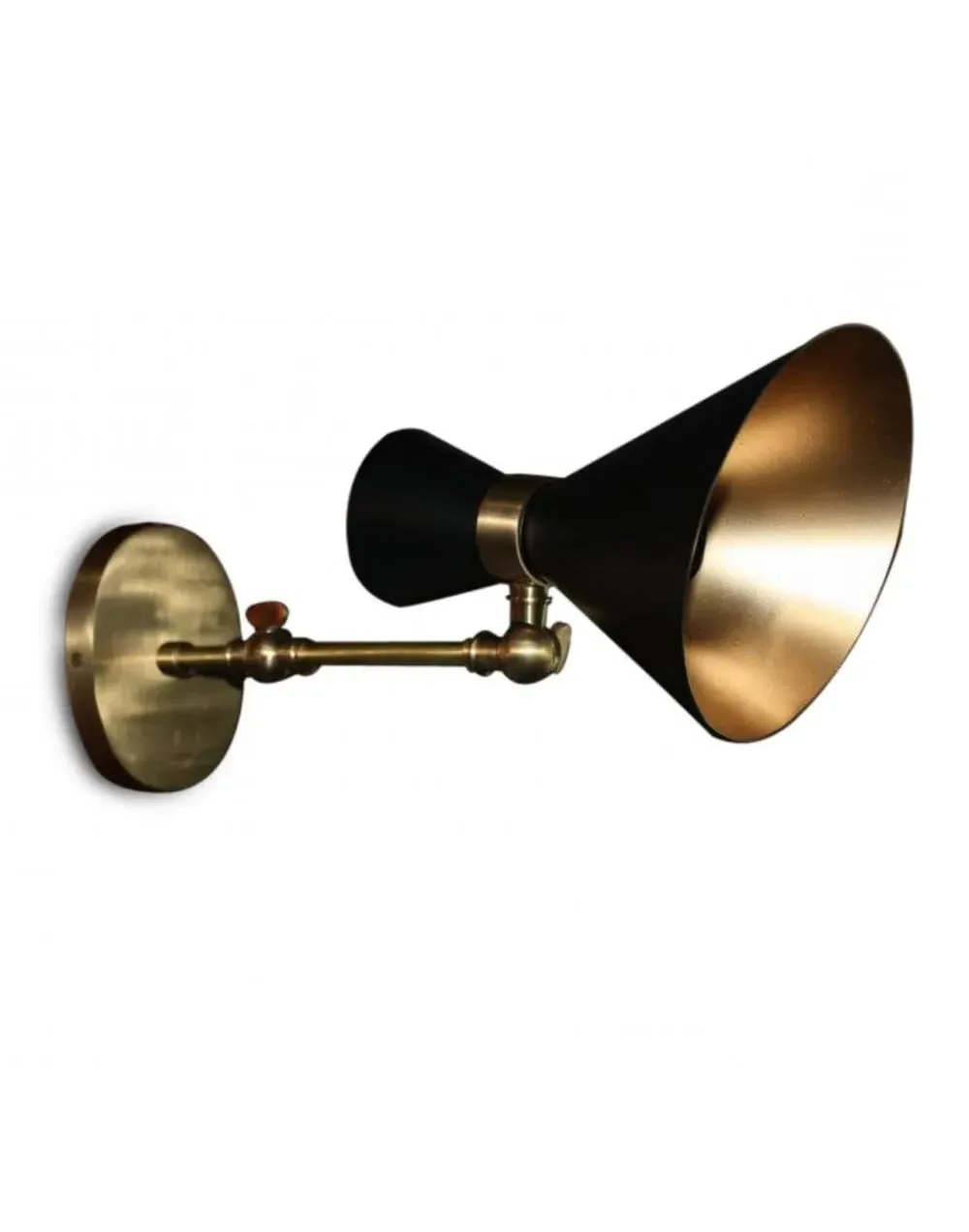 Adjustable Wall Light with Arm - Black, Brass image