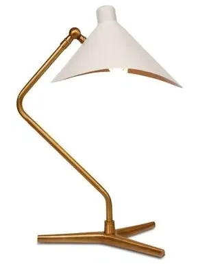 Dino Table Lamp with Adjustable Shade - Black, Brass