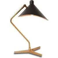 Dino Table Lamp with Adjustable Shade - Black, Brass