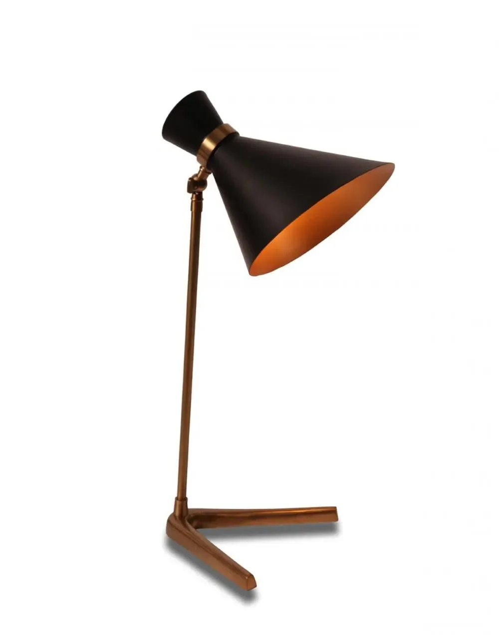 Large Table Lamp with Adjustable Shade - Black