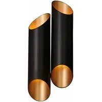 Small Twin Wall Light - Black, Metal