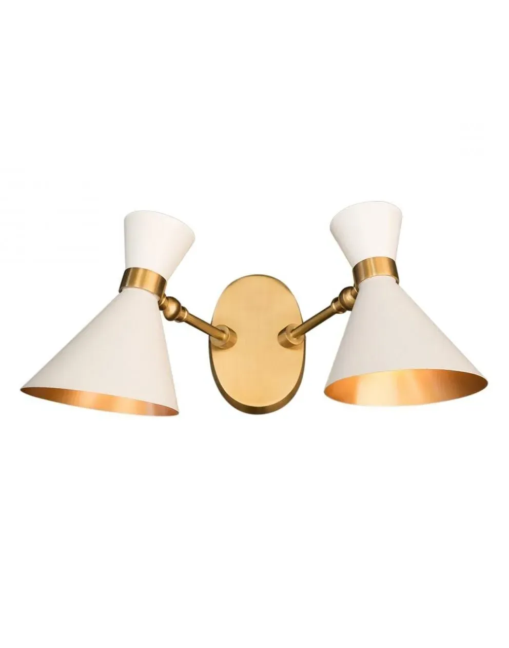 Twin Wall Light - White, Enamel