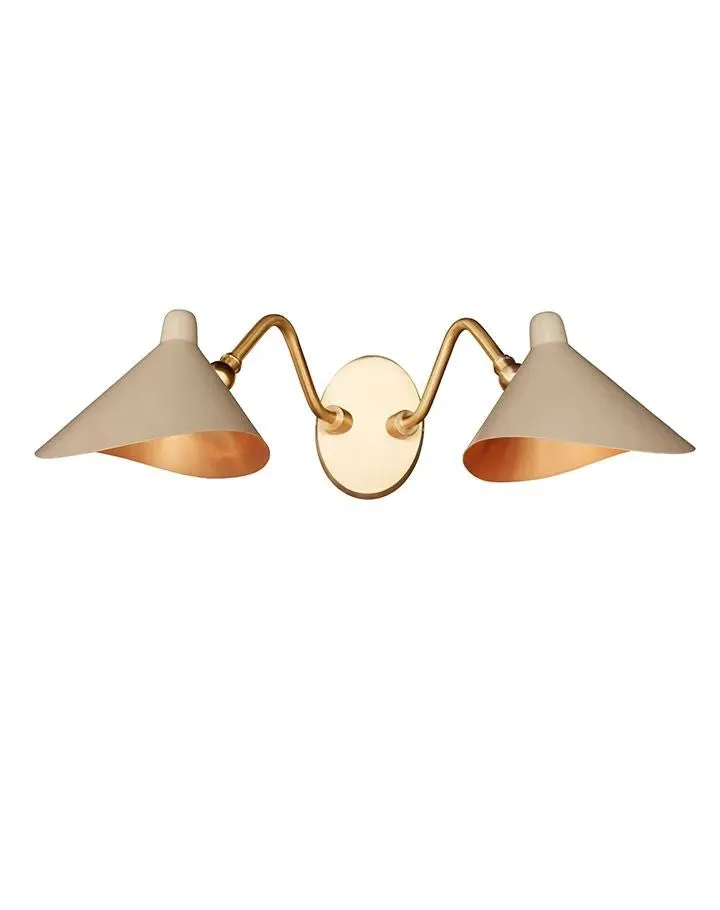 Twin Wall Light with Adjustable Shades - Black