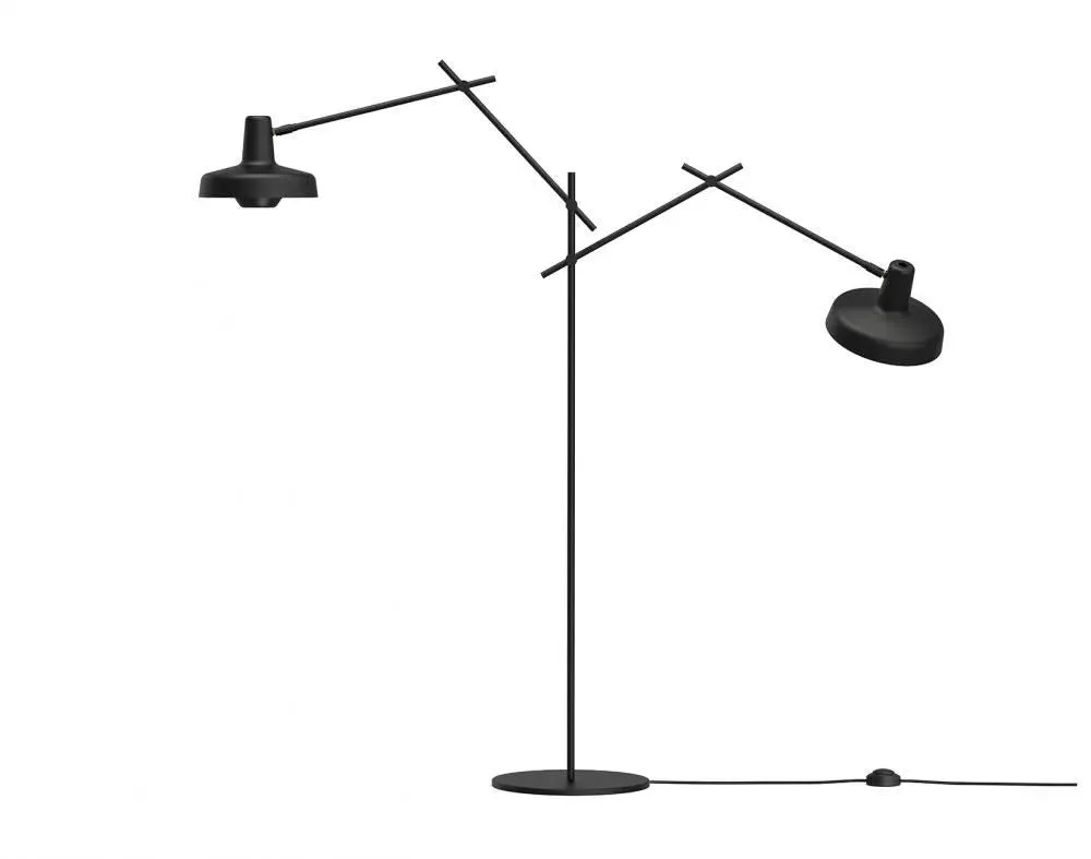Double Arm Floor Light - Black image