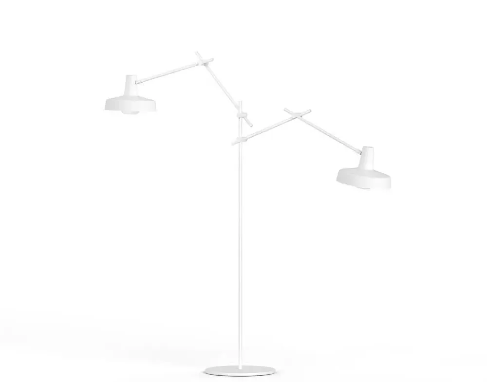 Double Arm Floor Light - White image