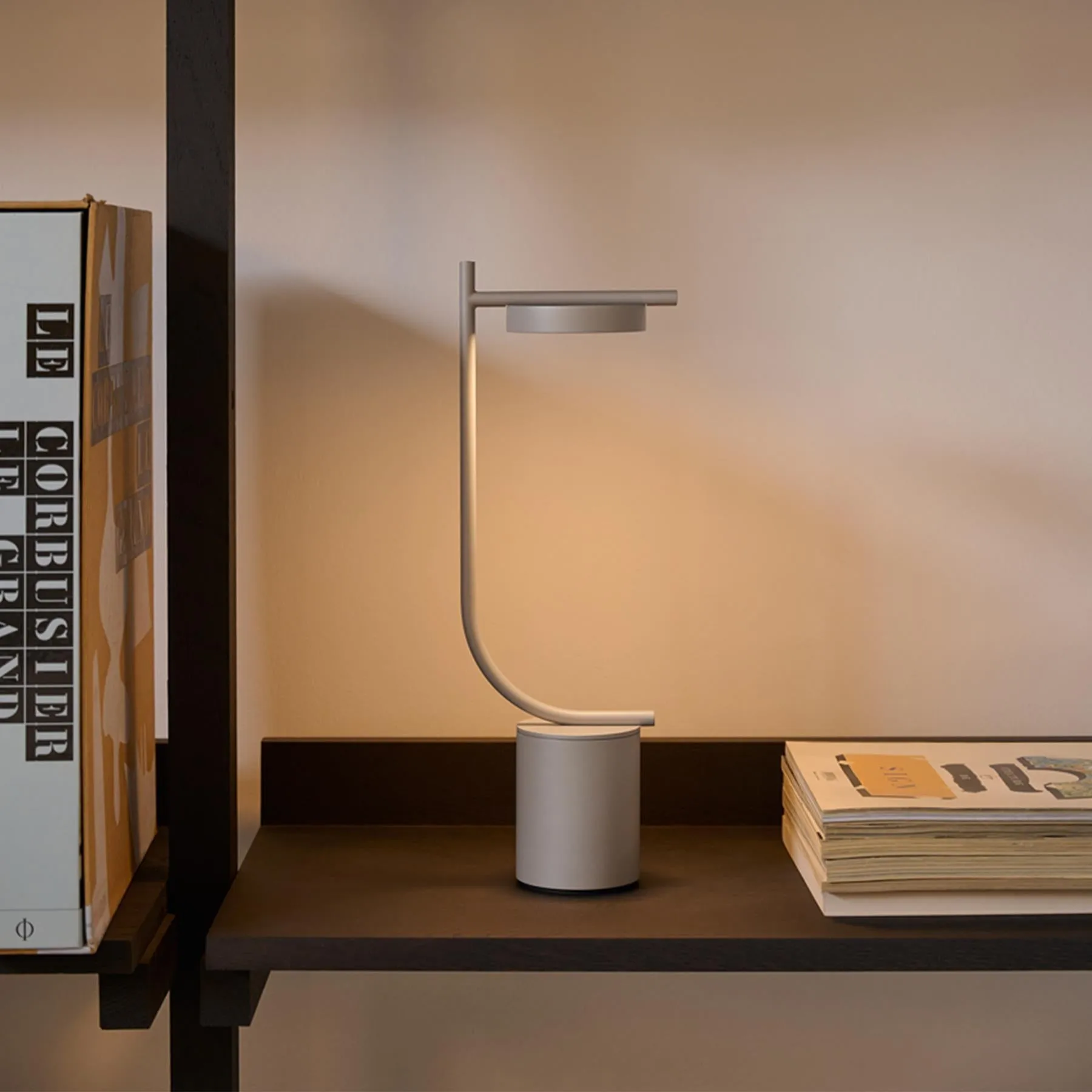 I-Shape Portable Table Lamp with Dimmer - Grey