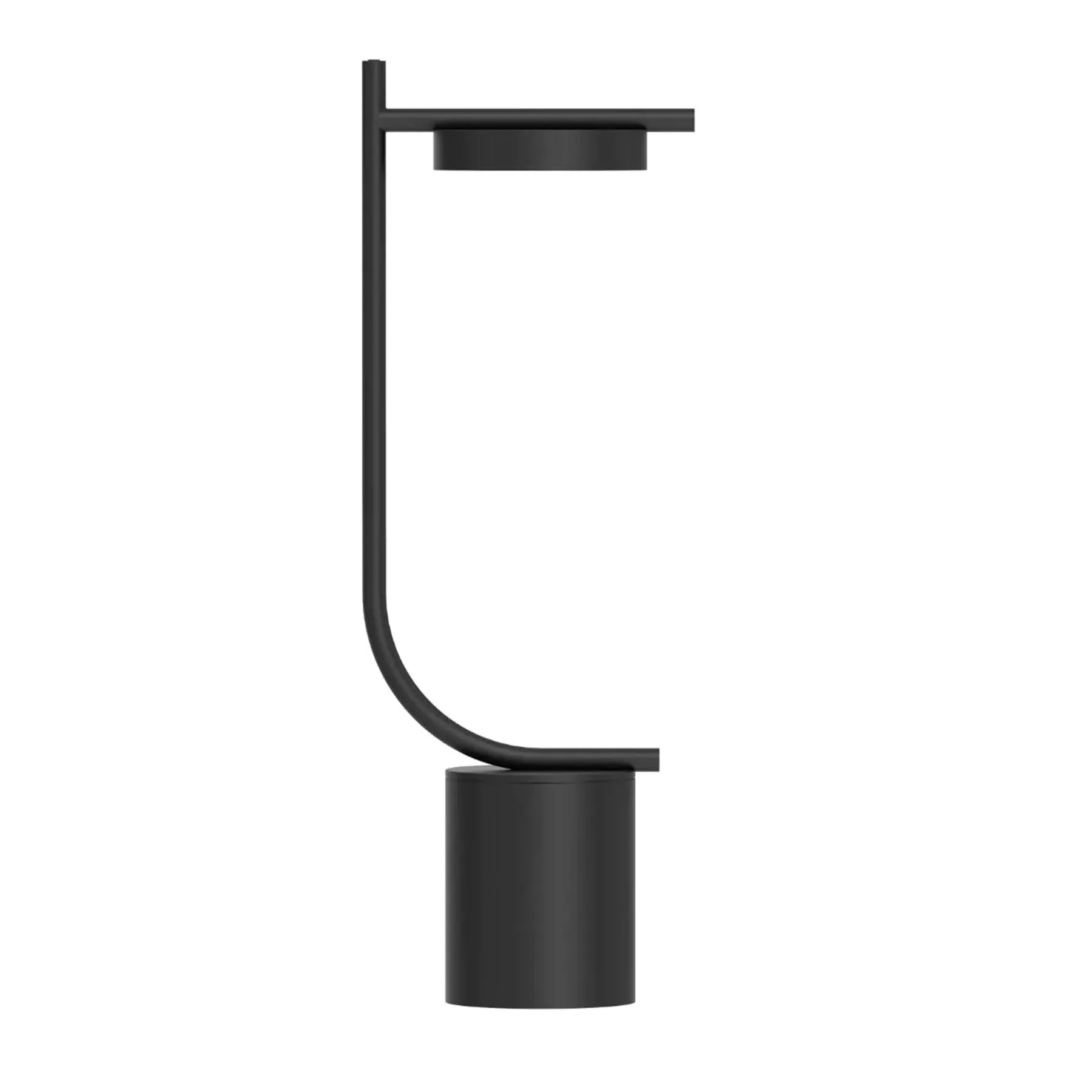 J-Shape Portable Table Lamp with Dimmer - Black