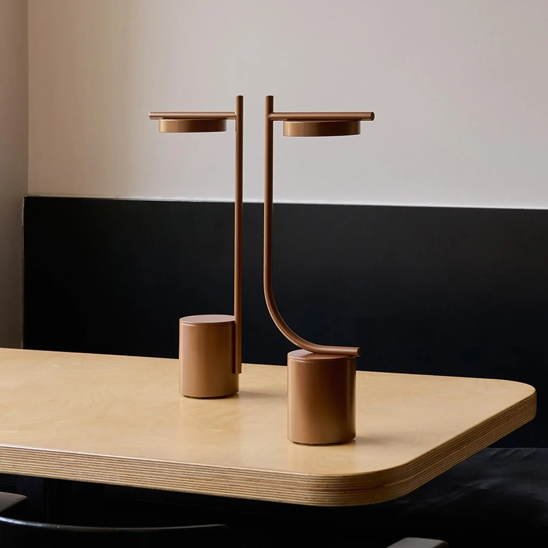 J-Shape Portable Table Lamp with Dimmer - Blue