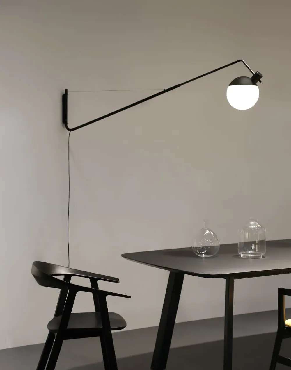 Long Wall Light Extendable - Opal Glass