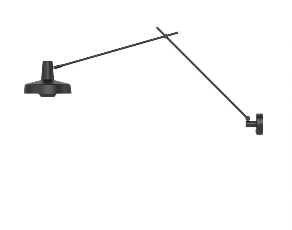 Long Wall Light with Adjustable Arm - Black