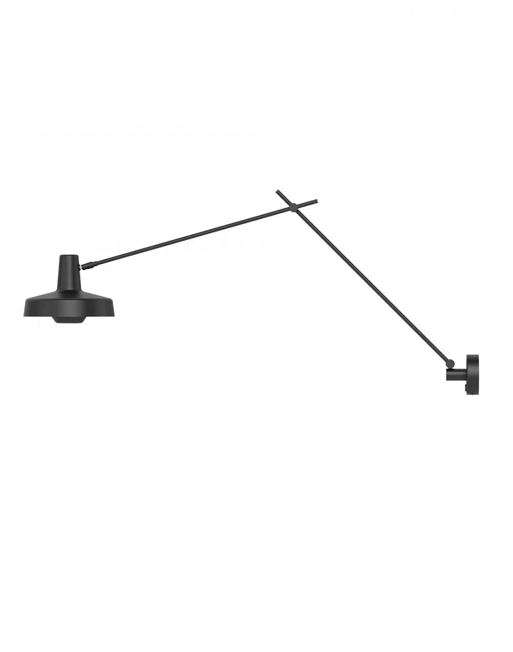 Single Wall Light with Adjustable Arm - Black