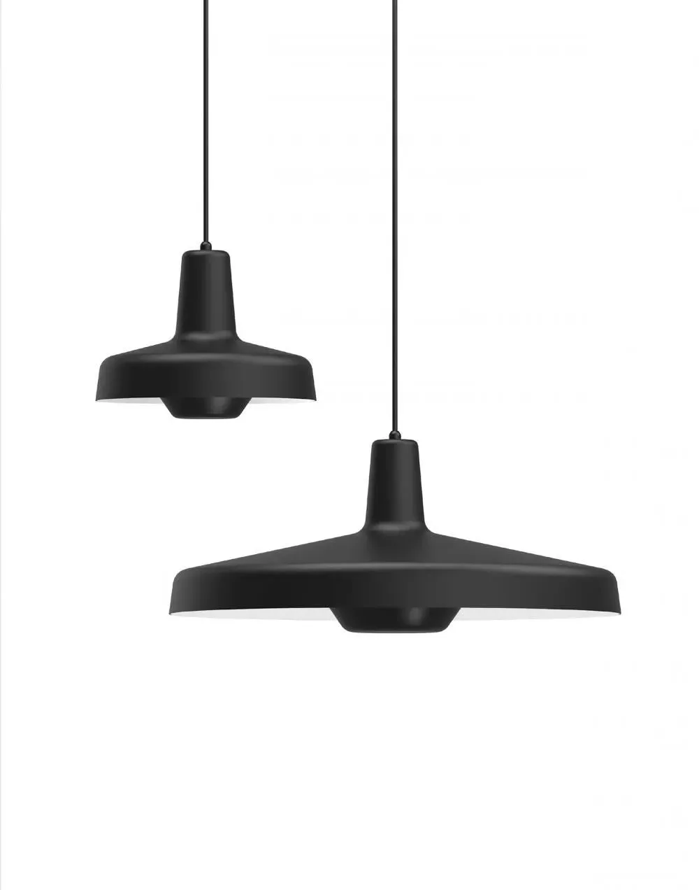 Small Pendant Light with Adjustable Arm - White